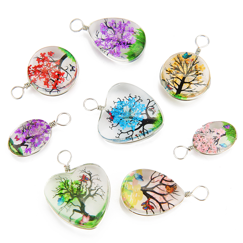 Jewelry Making For Beginners - 5pcs Colorful Tree Crystal Glass Earring