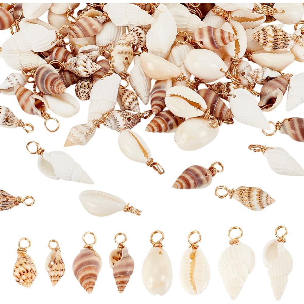 Jewelry Making For Beginners - 100pcs 4 Styles Natural Shell Charms