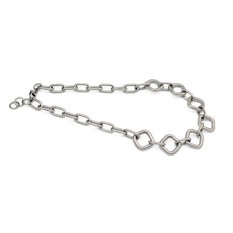 Stainless Steel Textured Squar - Lobster Clasp Silver 评论和价格