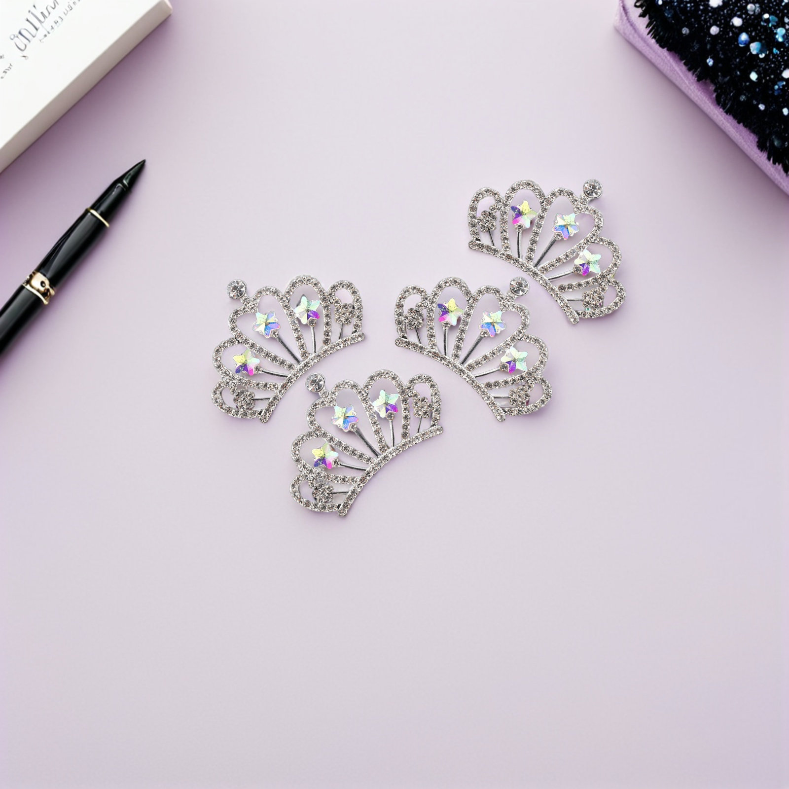 10Pcs Mini Crown Rhinestone Ch - Jewelry Making Party For Adults 评论和价格