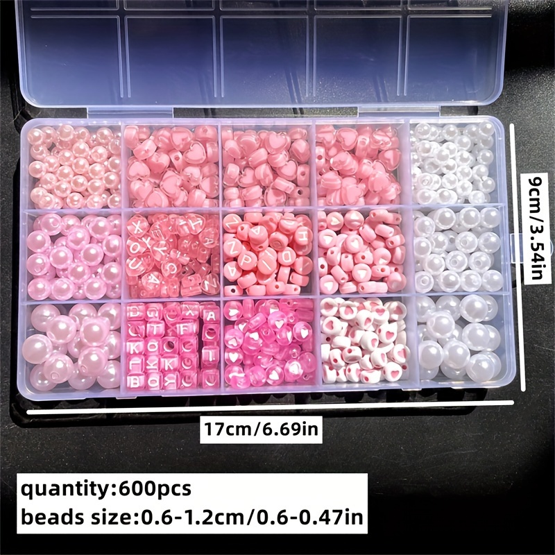 10-Piece Pink Alphabet Box, Ac - Jewelry Making For Beginners 评论和价格
