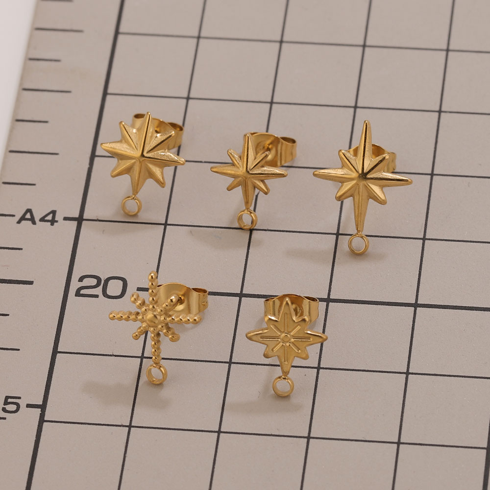 6pcs Stainless Steel Star Earr - Jewelry Making For Beginners 评论和价格