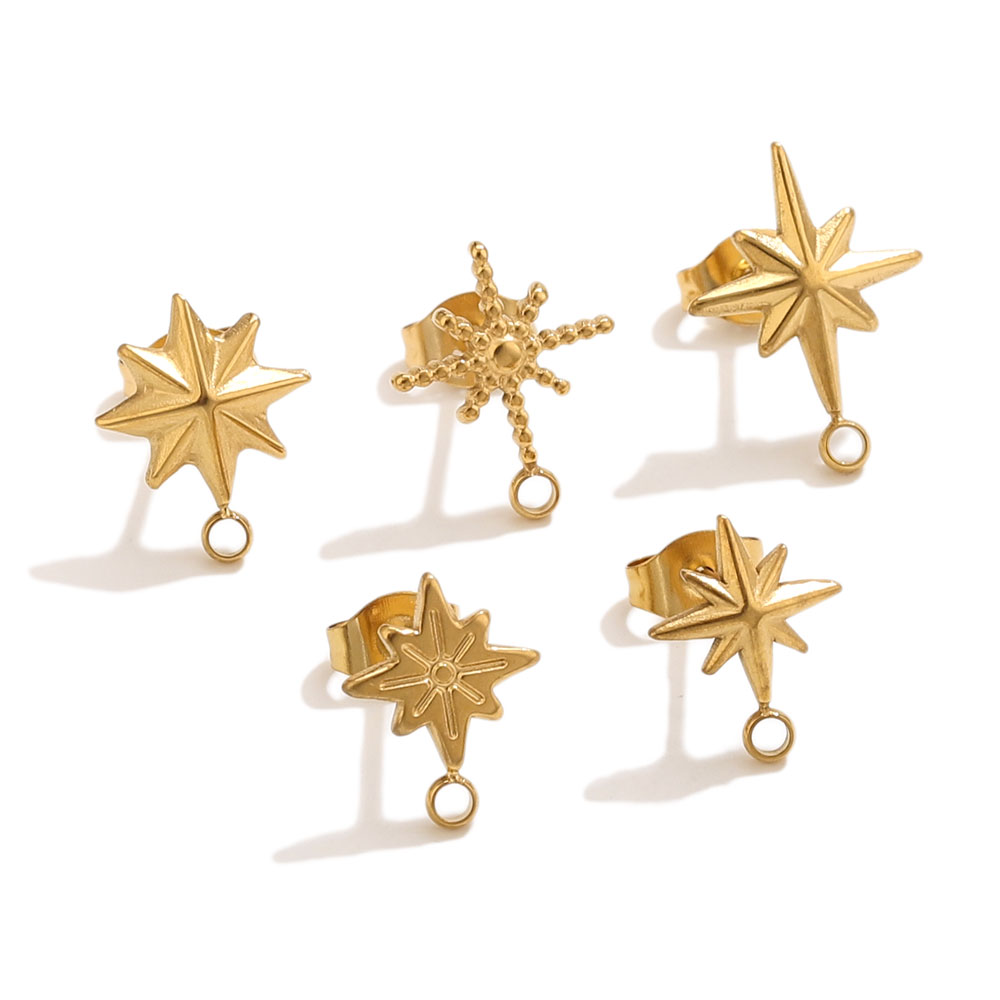 6pcs Stainless Steel Star Earr - Jewelry Making For Beginners 评论和价格