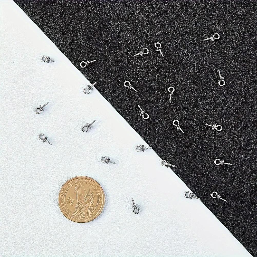 100pcs 10x4mm Stainless Steel  - Jewelry Making Eye Pins 评论和价格