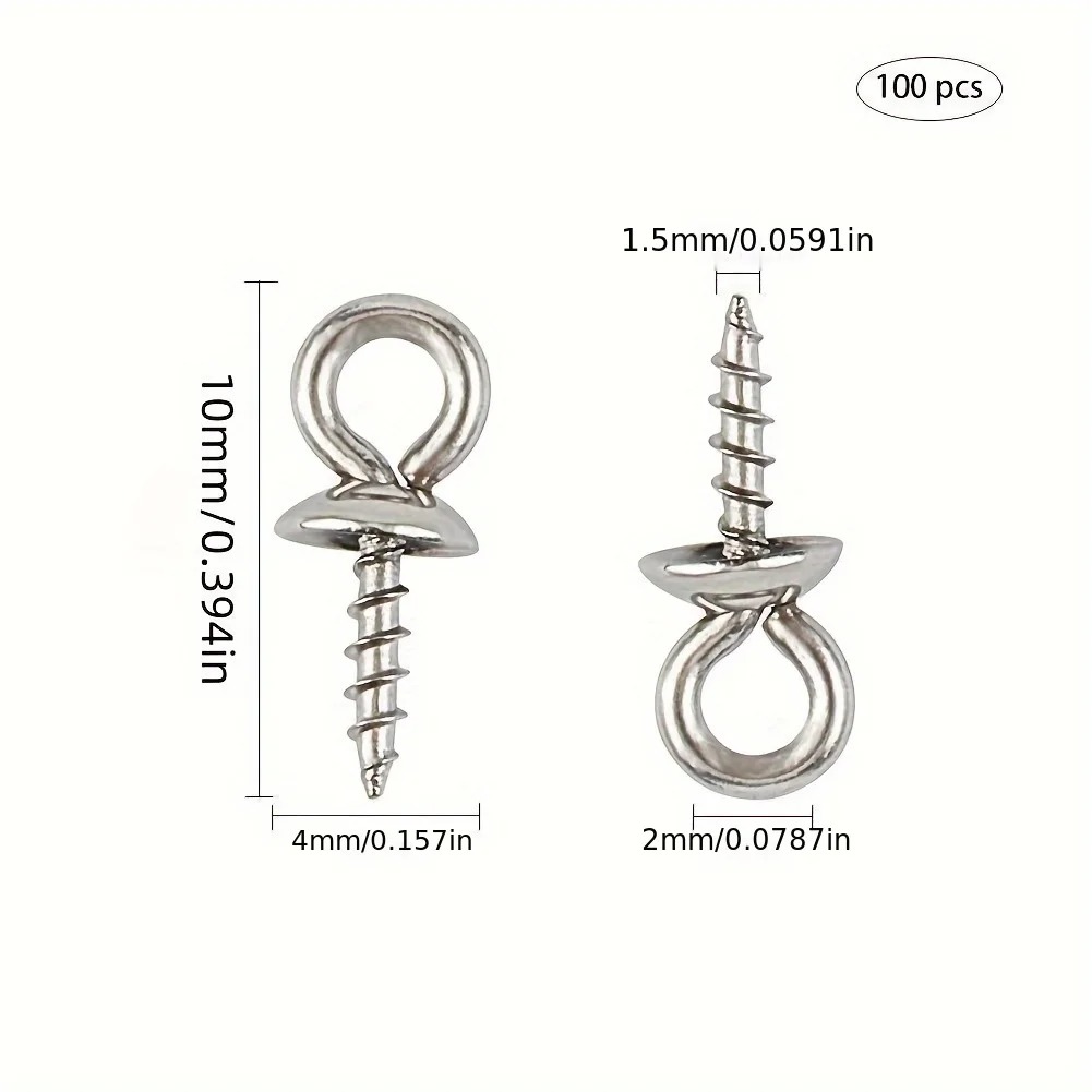 100pcs 10x4mm Stainless Steel  - Jewelry Making Eye Pins 评论和价格