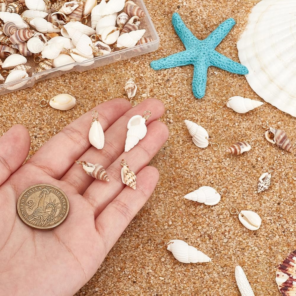 100pcs 4 Styles Natural Shell  - Jewelry Making For Beginners 评论和价格