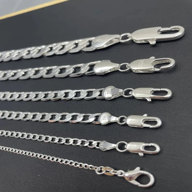 Men's 925 Sterling Silver Neck - Lobster Clasp Silver 评论和价格